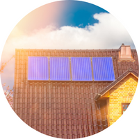 Image of house roof with solar panels