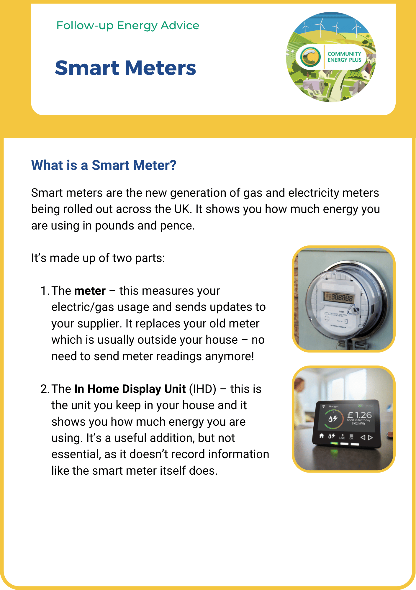 Smart meters follow up advice