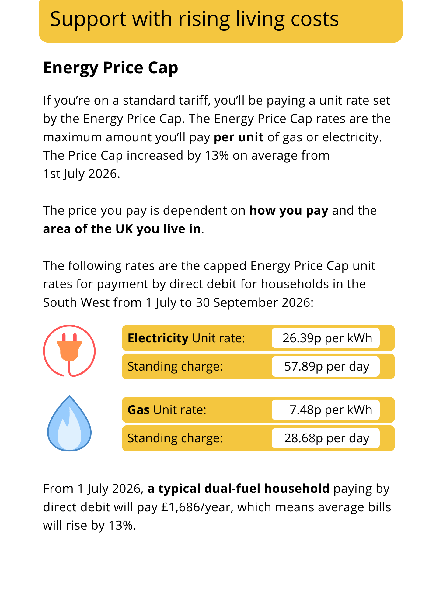 Energy Price Cap update from 1 July 2026
